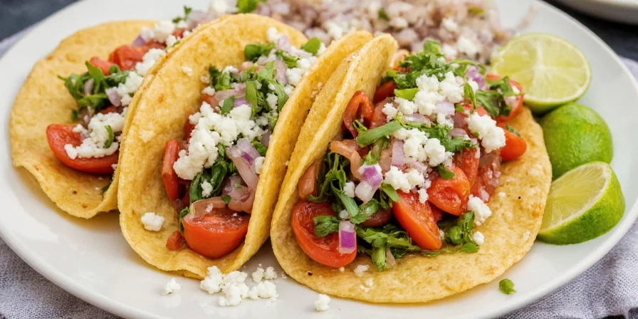 Taco bar setup with multiple toppings and sauces