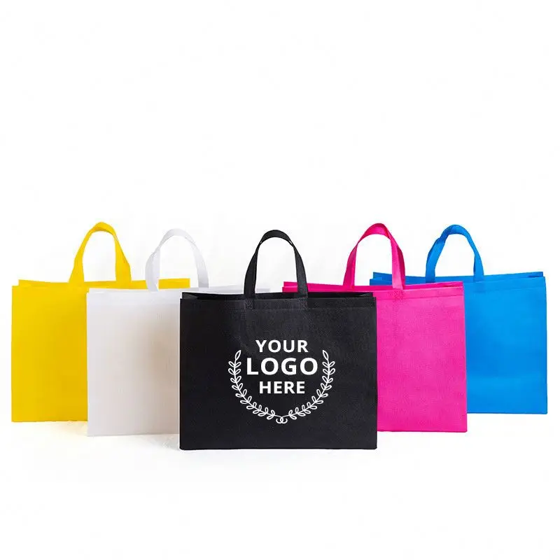 

Stock Non Woven Color Carry Bag Custom Eco Heat Seal Ultrasonic Non Woven Fabric For Shopping, Black&blue&red&green or customized