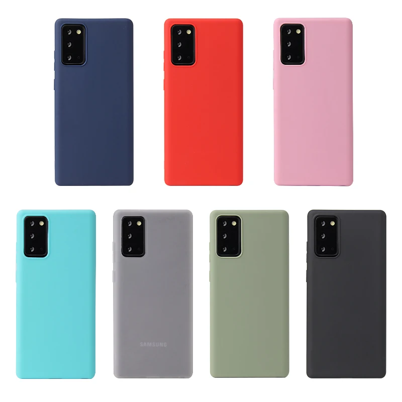 

Cheap Solid Color Phone Cover Note 8 9 20 Matte TPU Silicone Case for Galaxy S20 S21 Ultra for Samsung S10e Phone Case, 8 colors optional