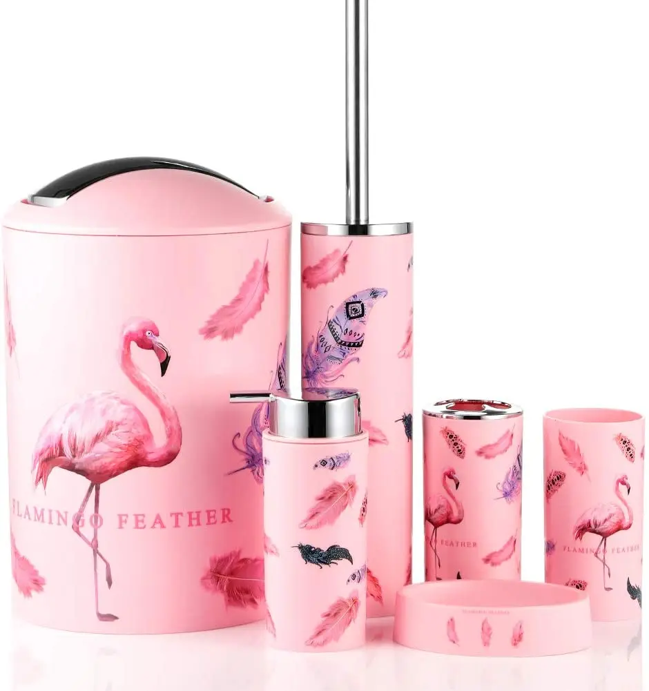 

Flamingo Design 6 Pieces Bathroom Accessories Set