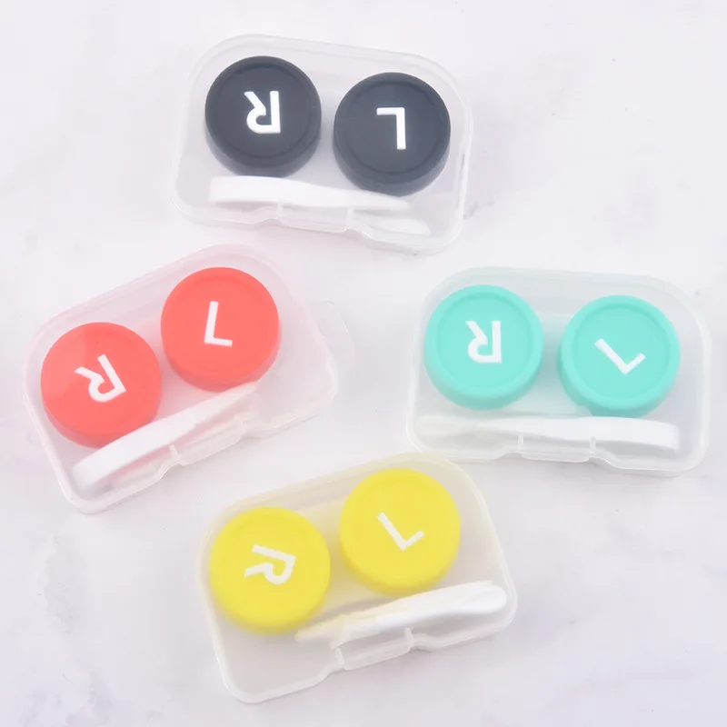 

Contact Lens Case Colored Eye Contact Lenses For Eyes Contacts Lenses Box Suction Cup Tweezer Mirror, 4 colors