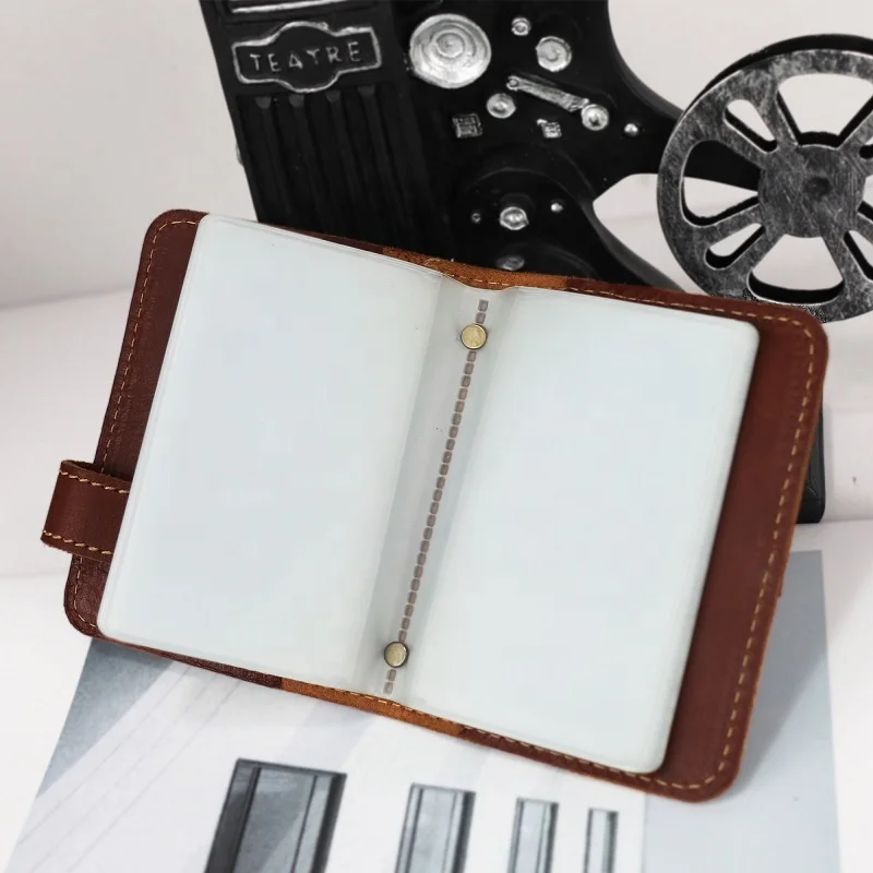 

Factory Wholesale Brown Custom Card Holder Fashion Genuine Leather Wallet Card Holder Wallet