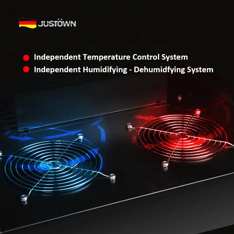 
Cigar Humidor Cabinet Constant High Accurate Humidity Fan Cooling System Non-Frost Spain Cedar Drawers Cigar Cooler 