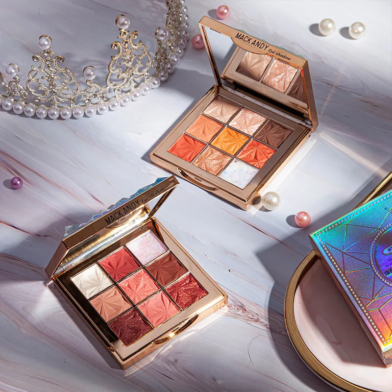 

Wholesale makeup OEM best cheap glitter eyeshadow 9 colors mineral eyeshadow palette