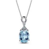 

Luxury Fashion Sea Blue Pendant Necklace Female CZ Necklace Jewelry Female Collar Fashion Jewelry Clavicle Pendant Necklace