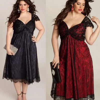 

F10085A European style fashion lace matching women see through tight dress plus size dress, Black/ wine red