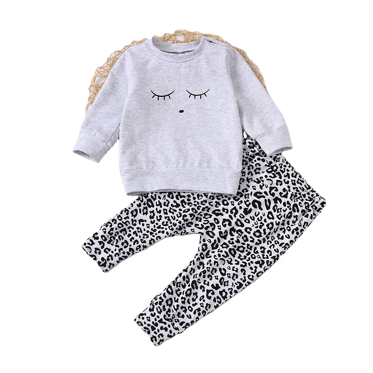 

2021 3Pcs New Toddler Kids Baby Girl Leopard T-Shirts Tops Pants Trousers Autumn Boutique long sleeve suit Outfits Set, As pic shows, we can according to your request also