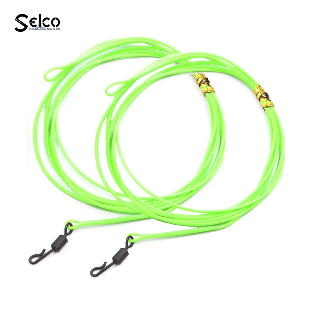 

Carp Fishing Leader Line Braided/Fluorocarbon/Nylon Line With Lead Clip Quick Change swivel, Transparent, green etc.