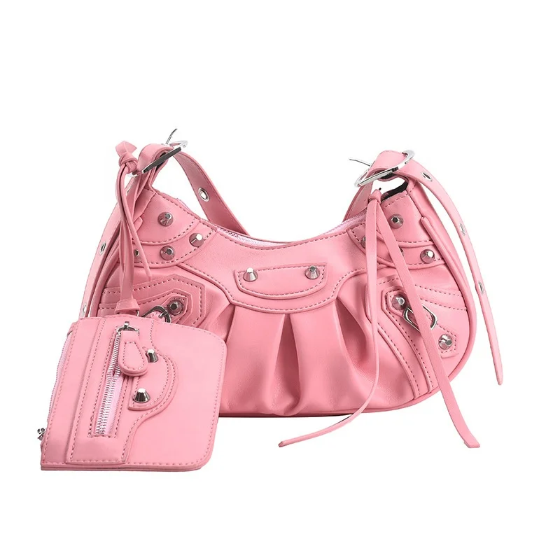 

New 2022 Fashion Women Purses and Handbags Set Motorcycle Bags Women Handbags Ladies Crossbody Purses, Customized color