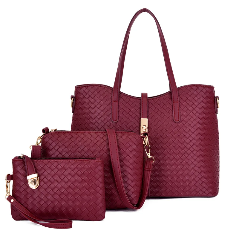 

2021 Brand Women's Luxury Composite Shoulder Bags Ladies Handbags Clutches Bags Set 3 High Quality Sac A Main Femme De Marque