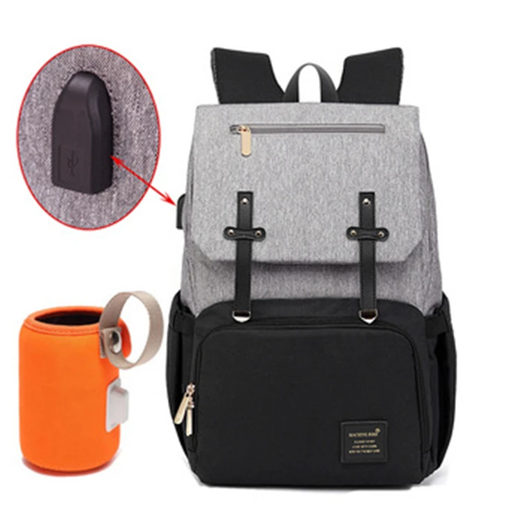 

2021 wholesale Durable Multi-Function Waterproof polyester Travel Backpack Nappy Bag Mother Baby Diaper Bag with usb, As pictures