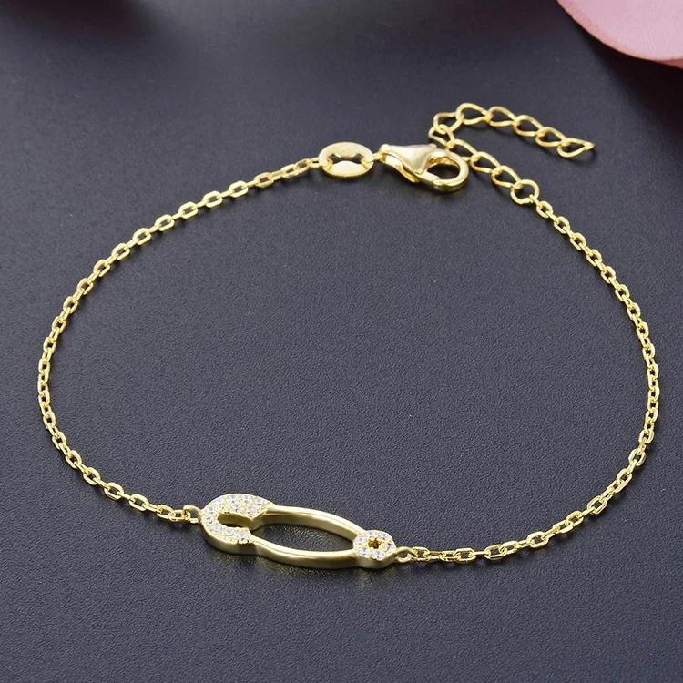 

Fashion Customization Bracelet 925 Silver 18K Gold Plated Delicacy Jewelry Bracelet