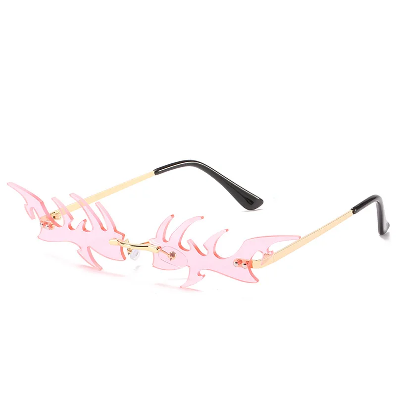 

2021 New Arrivals Anti UV Small Flame Lens Rivets Fashion Trendy Metal Band Newest Party Design Sunglasses For Women Sun Glasses, 7 colors