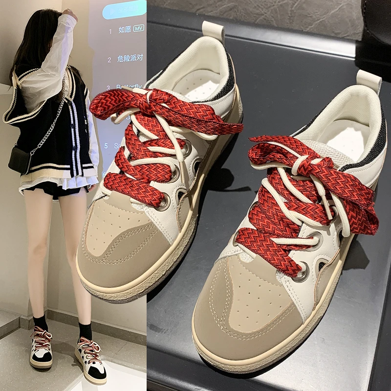 

2022 New Arrival Breathable High Quality Leather Small White Women's Platform Casual Sneakers Shoes, Optional