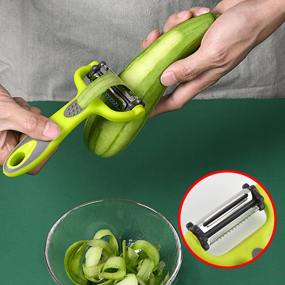 

1Pcs 3 in 1 Vegetable Peeler Citrus Fruit Peeler for Orange Lemon Cocktails Carrot and Potato Peeler, Green