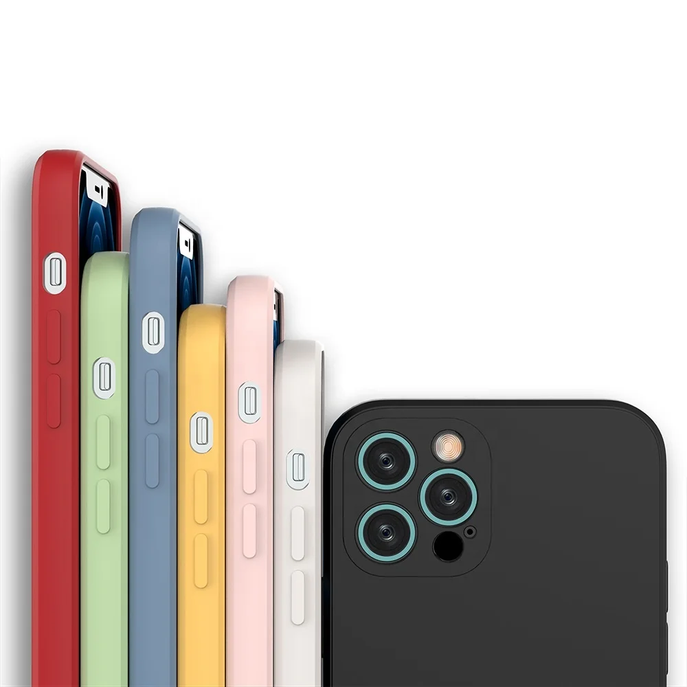 

Silicon mobile phone bags matte TPU colorful phone case Full-body Protective Cell Phone covers for iphone 12 pro, 7 colors