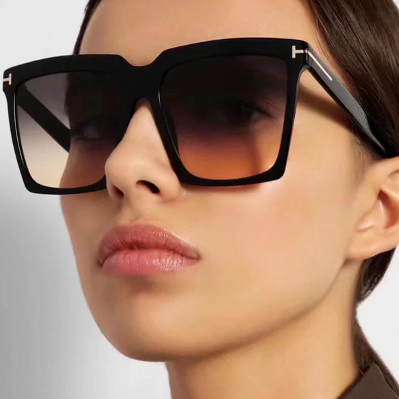 

Square Fishing Sunglasses Women 2021 Vintage Brand Oversize Women's Sports Sunglasses Black Gradient Female Glasses Men UV400