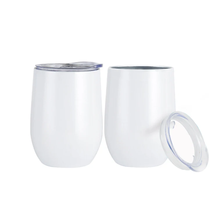 

Coffee Cup Sublimation Blanks Wine Tumbler Mug Stainless Steel USA Vacuum Insulated Straight Overseas Warehouses 6oz/12oz/16oz, White