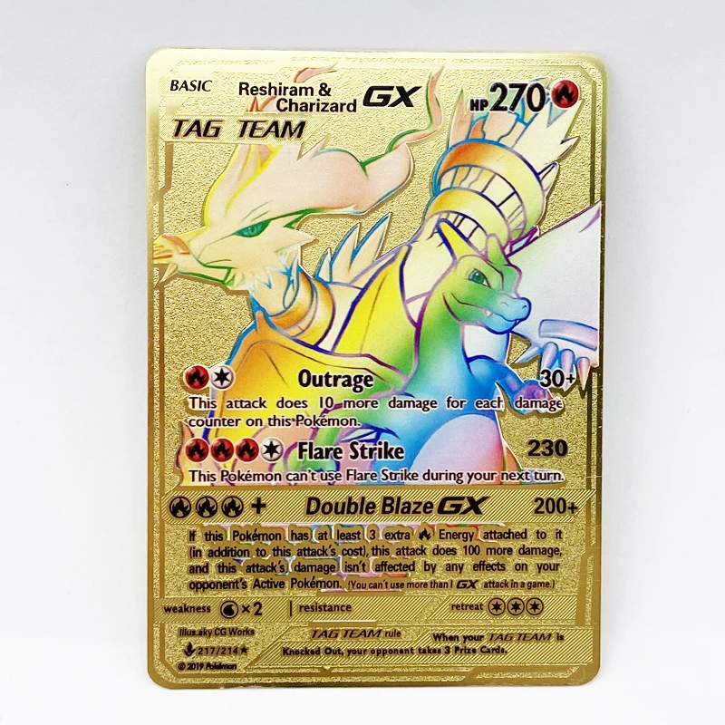 

Fast Shipping Pikachu Charizard Vmax Pokemon TCG Playing Card Gold Metal 1st Edition Trading Card Game