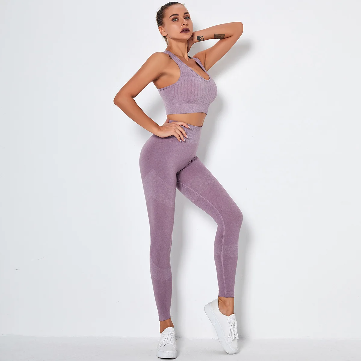 

AOLA Custom Tracksuit With Logo Women Yoga Repreve Compression Legging Bra Fitness Gym Set