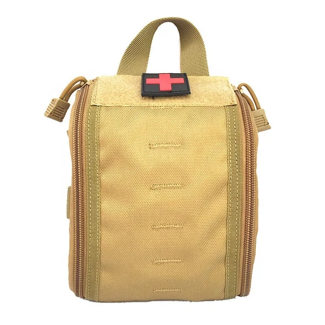 

Tactical First Aid Medical Bag Outdoor Travel Kit Mountaineering Emergency Holster Survival Kit Nylon Hunting Camping Bag, Black green khaki
