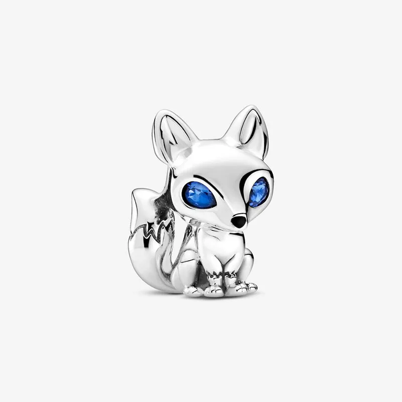 

100% 925 Sterling Silver 2020 New Autumn Blue-Eyed Fox Charms Beads Fit Bracelet Original DIY Fine Jewellery For Women Gift