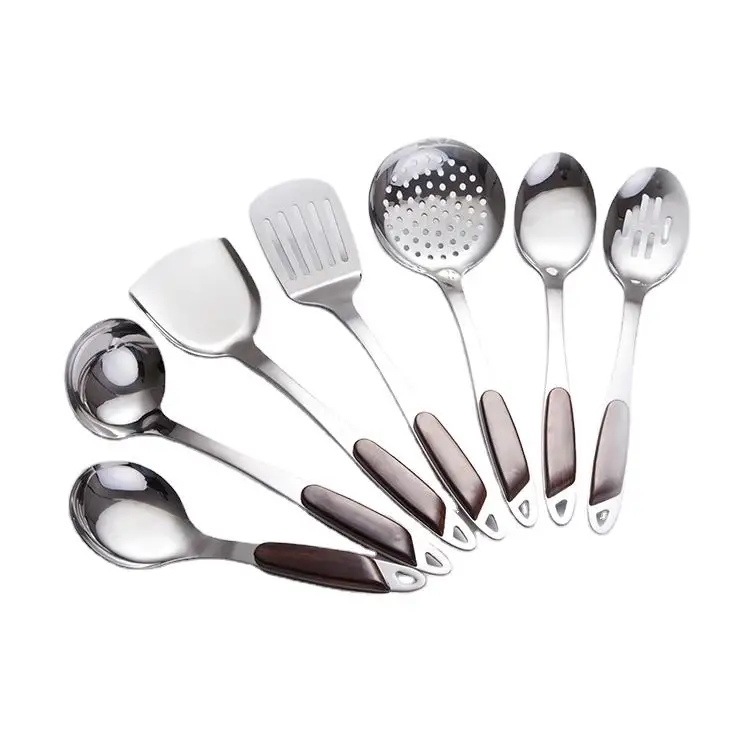 

Home and Kitchen 7 Pieces Cooking Tools Heat Resistant Food hogar y cocina Stainless Steel Kitchen Utensils Set