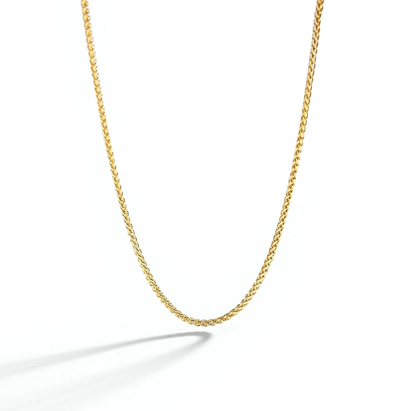 

Fashion Minimalist 18K Real gold S925 Sterling Silver Basic Thick Chain Necklace for Women Jewelry