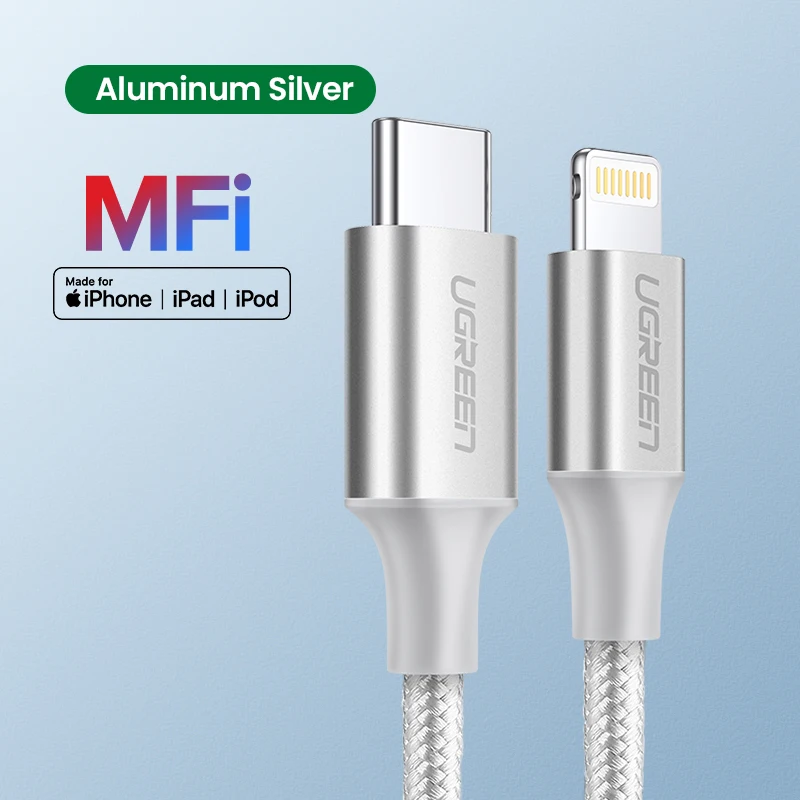 

Wholesale MFi Aluminum Case USB Cable for iPhone 12 Mini 2.4A PD 2.0 Fast Lightning Data Sync Cable Original Apple Chip inside, As picture