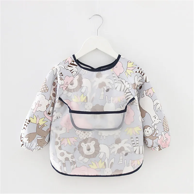 

Boys and Girls Washable Long Sleeve Baby Bib Apron for Children Feeding Waterproof Baby Bibs Long Sleeves, More than 10 colors for your choice