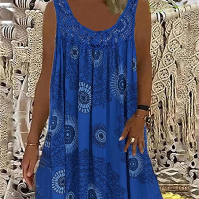 

2022 Summer Womens Digital Print Off Shoulder Sexy Suspender Loose Dress Lace Casual Dresses