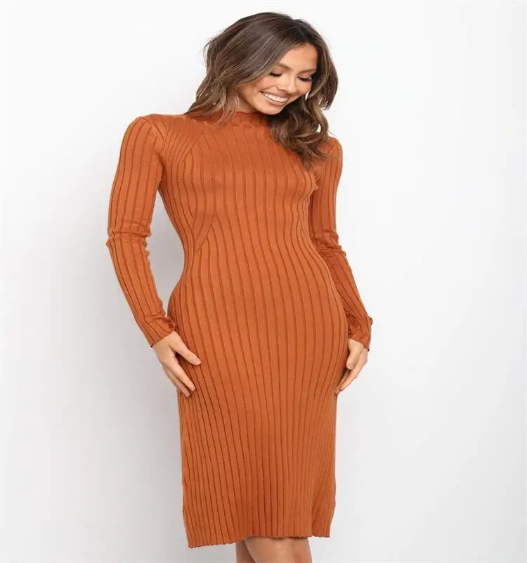 

trending products new design knitwear long sleeves long length body fitting women club autumn winter dress sweater