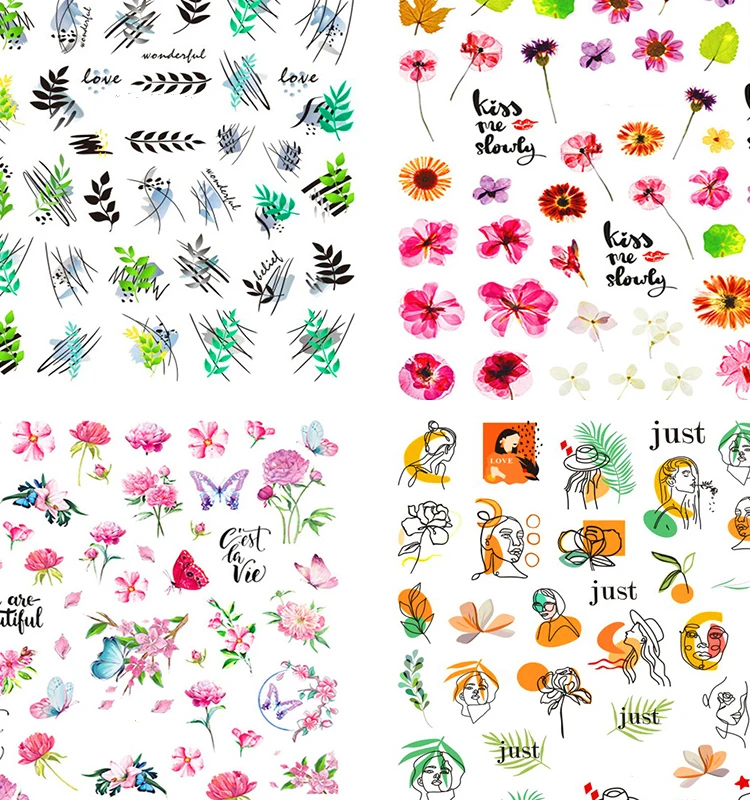 

2021 new spring-summer style nail stickers Custom 3d nail Arts, Colors