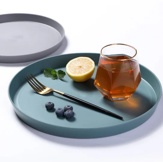 

Living room water cup tray creative plastic dinner plate round candy plate
