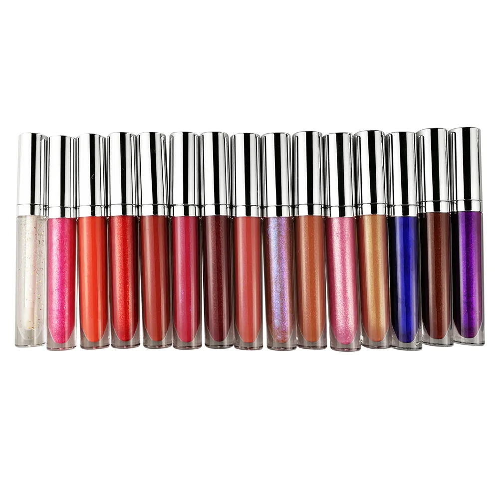 

High quality liquid lipgloss make your own lip gloss Cruelty Free shiny shimmer lipgloss with your logo private label, 15 colors