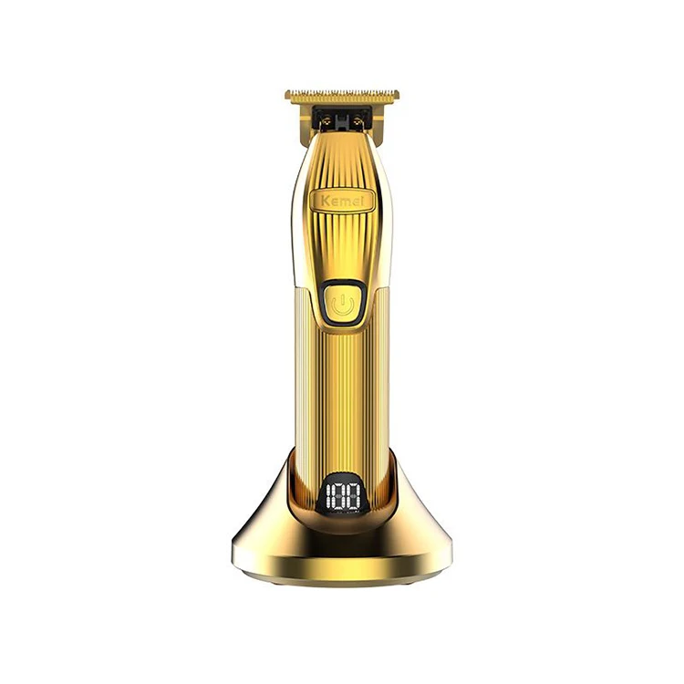 

Gold Color Hair Trimmer Kemei Rechargeable Hair Trimmer KM-i32S Professional Haircut Machine, Gold, silver