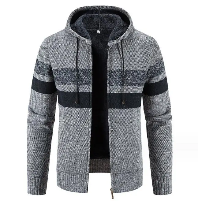 Zipper Cardigan Sweater for Men Winter Hoodies Men Clothing Wholesale Streetwear Men Knit Hoodies
