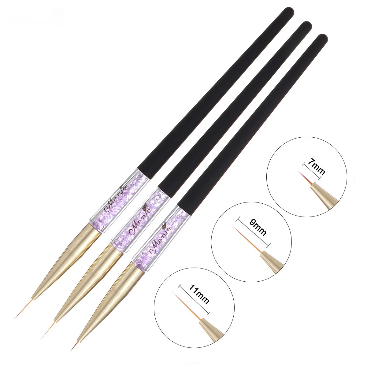 

3 Pcs Nail Art Acrylic Liner Painting Brush French Lines Stripes Grid Pattern Drawing Pen 3D DIY Tips Manicure Tools