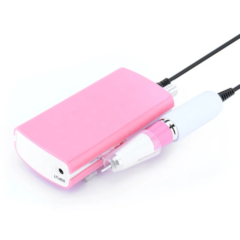 

2021 Wireless Rechargeable US801 Portable Nail Polish Machine With 30000 rpm Electric Nail Drill and File, Pink