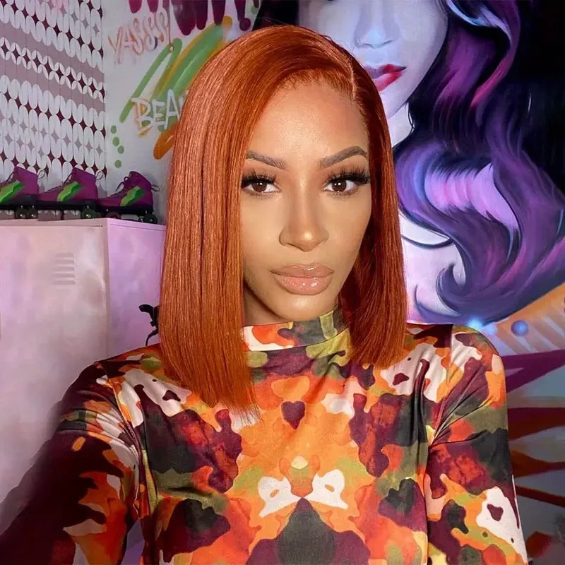 Cheap Lace Front Wigs 100% Cuticle Aligned Virgin Human Hair Wigs Full 13x4 Lace Frontal Short Bone Straight Bob Wig Vietnam