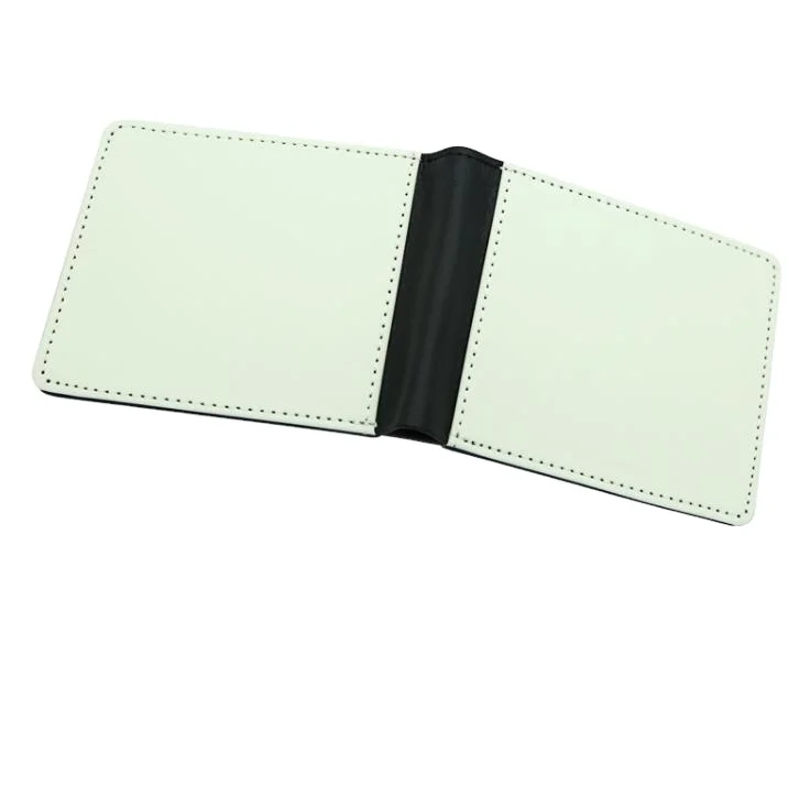 

Ready to Ship two side Blank sublimation item PU men short wallet for sublimation printing DIY, White/ black