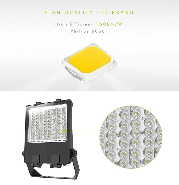 New design IP66 IK10 5 years warranty Indoor and Outdoor Stadium 100W LED FLood Light for basketball, badminton, tennis courts