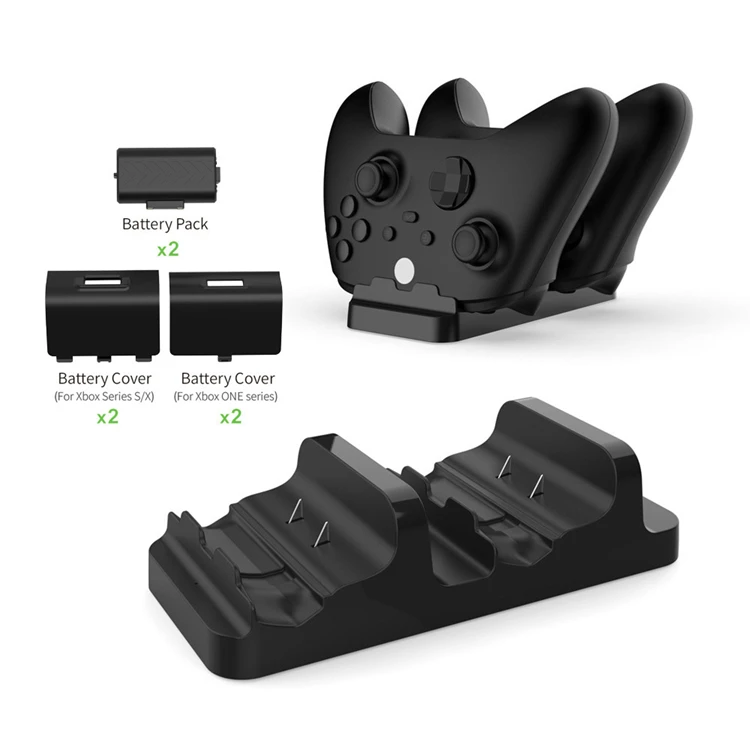 

Wireless Controller Charger Dock Game Battery Dual Charging Base Dock Battery Covers Kits For XBOX ONE X/SLIM/Xbox Series X/S, Black