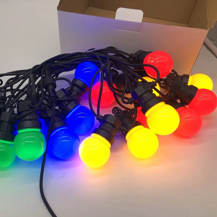 8 Meter 10 color bulbs christmas lights led string G50 Globe 24V Waterproof Low Voltage Ball Festoon Lighting