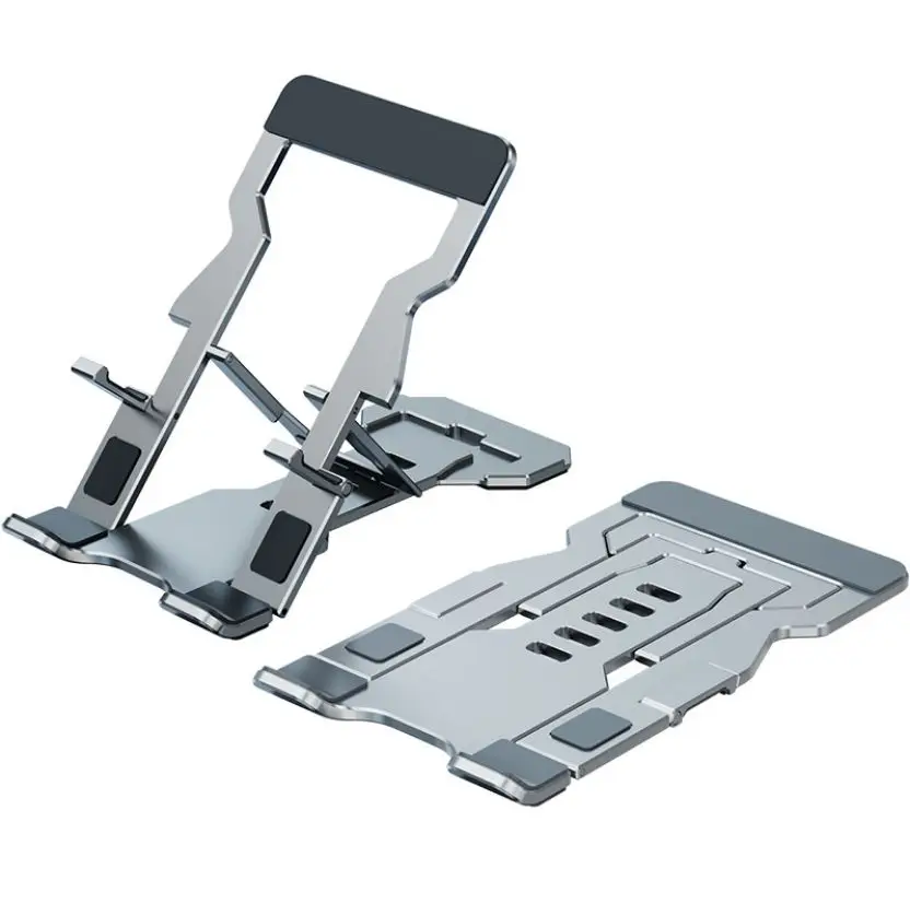 

2021 new aluminum adjustable folding desktop stand, Grey and silver