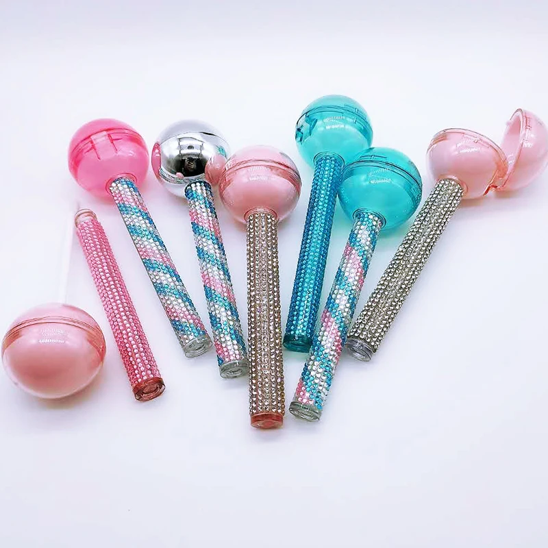 
low moq wholesale Cosmetic Tubes lip gloss containers tube candy lollipop lip gloss tube with wands  (1600061376046)