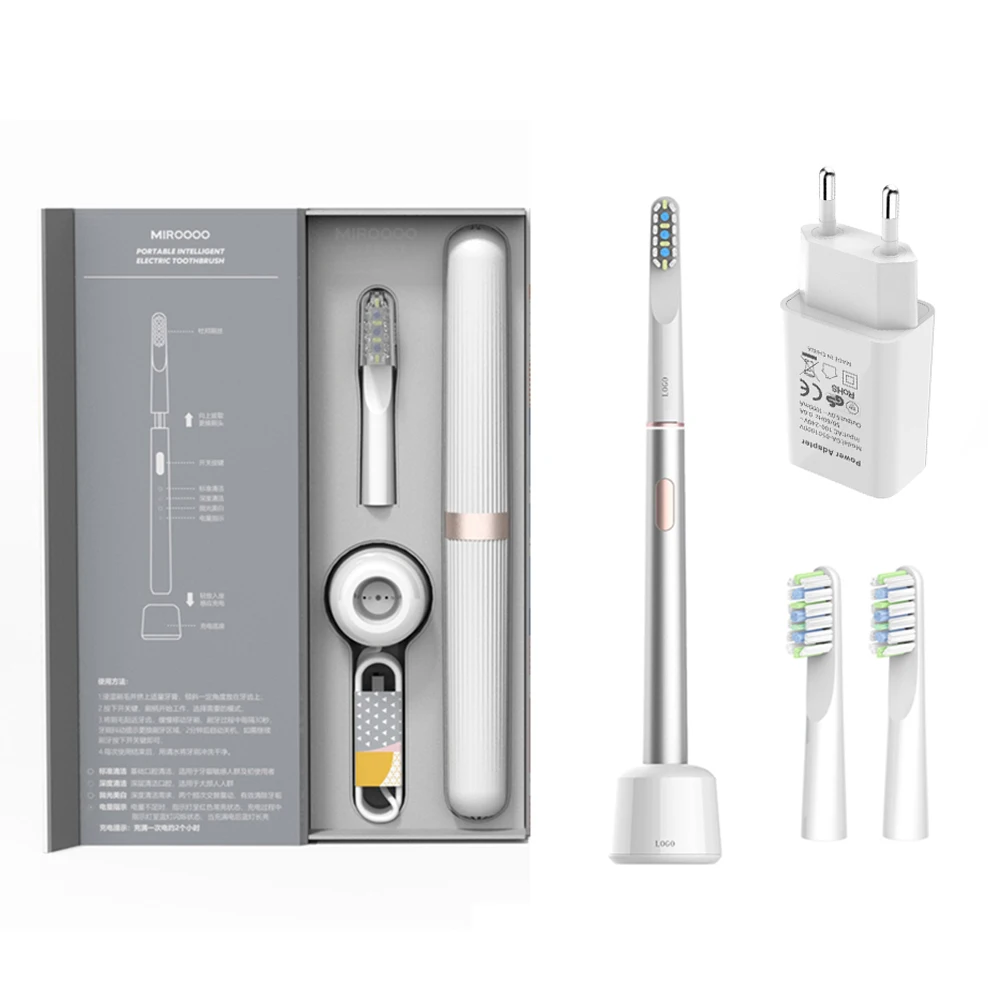

LULA Custom Label Portable Electric Toothbrush Metal Sonic Electric Toothbrush Kit With Replaceable Head With Charger For Travel