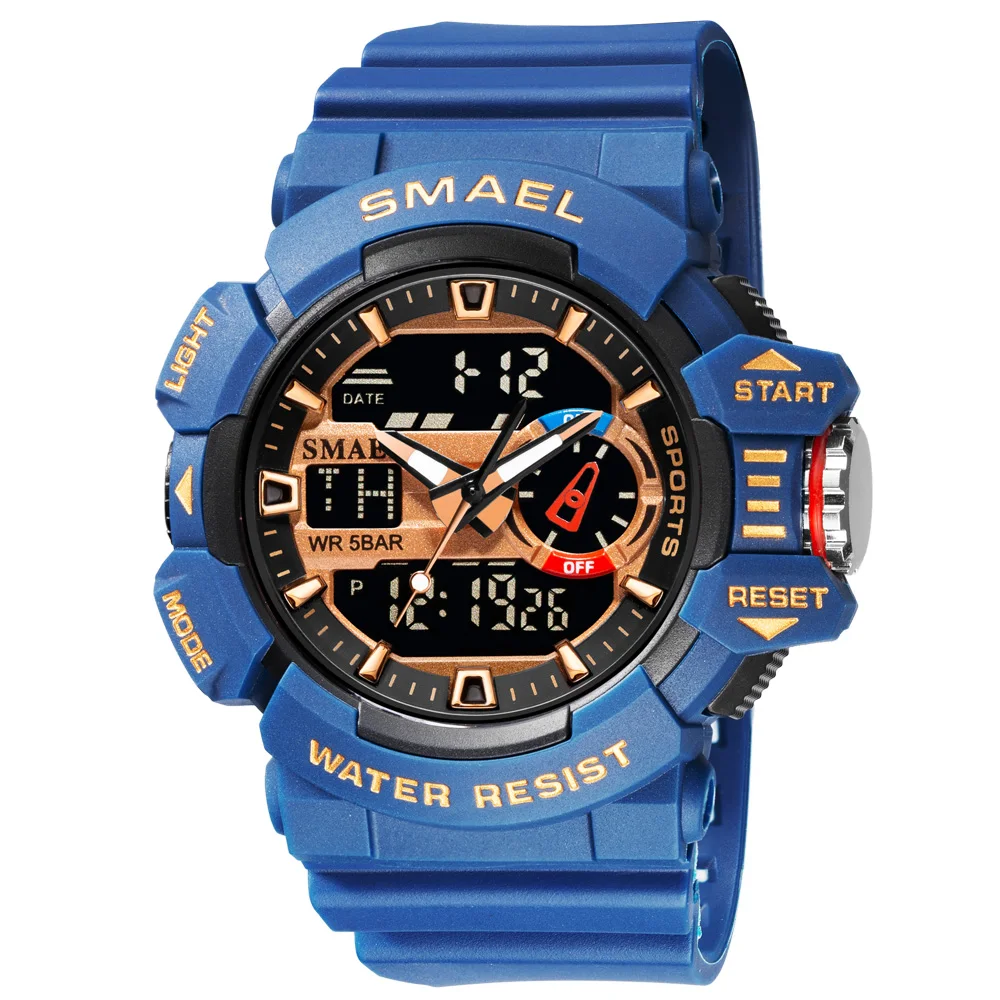 

smael sport watch new model 8043 cheap plastic watches cool men watch plastic analog digital Reloj, 5 colors