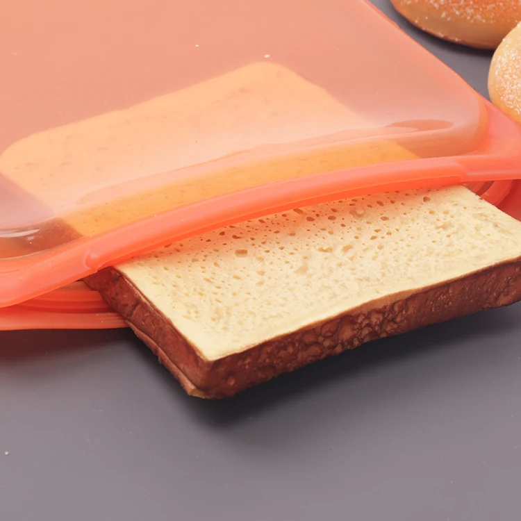 Wholesale reusable waterproof silicone food storage bag for Fridge Fruit Liquid Milk Powder Outdoor Travel silicone