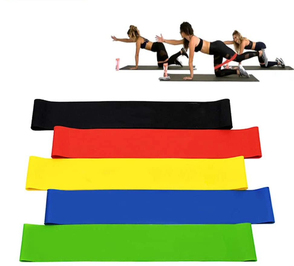 

Exercise Fabric Bands Non-Slip Resistance Loop Workout Bands For Strength Training 5 Resistance Levels Fabric Training, Black, red, yellow, blue, green